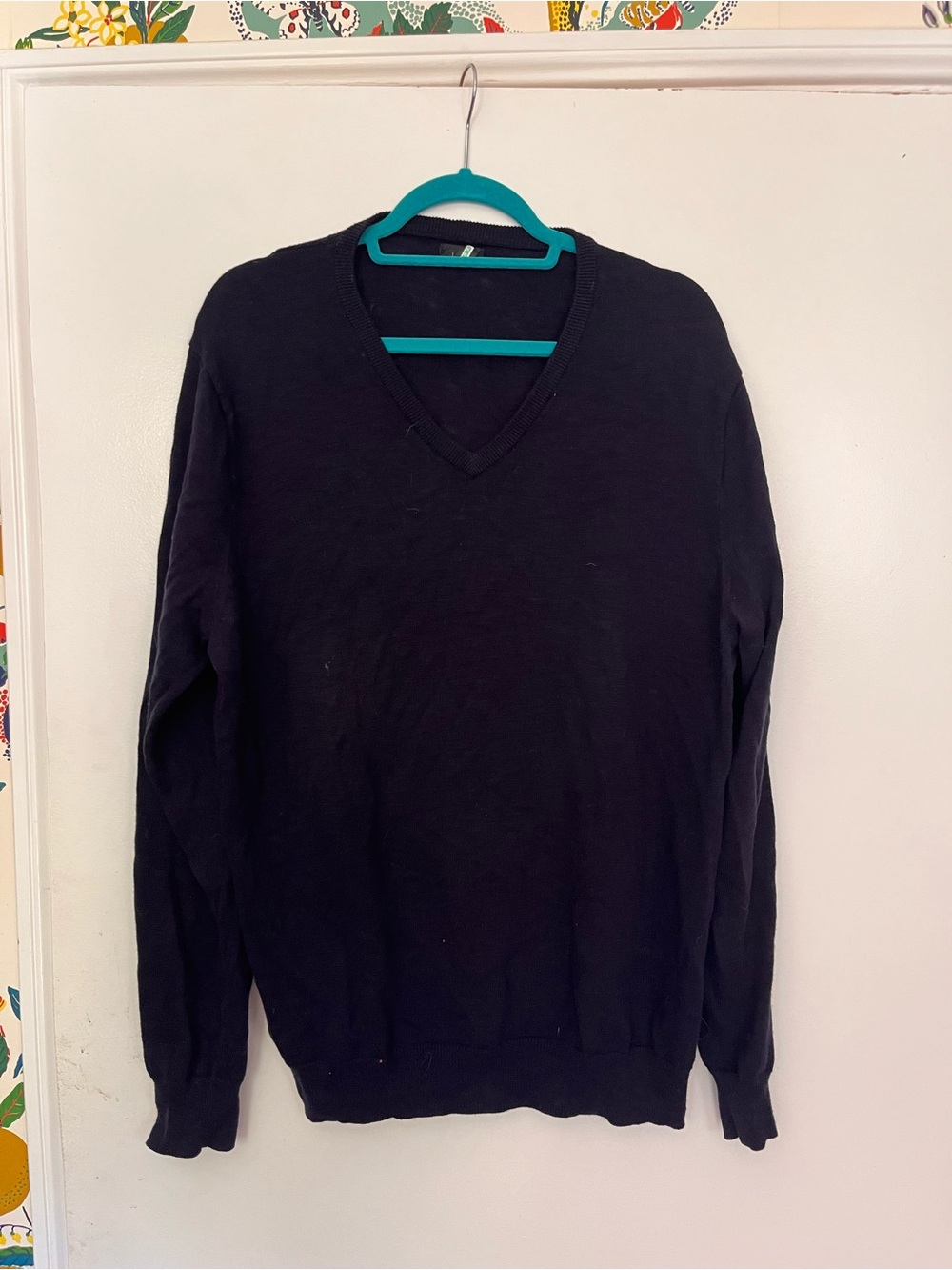 Men's Navy V-Neck Sweater